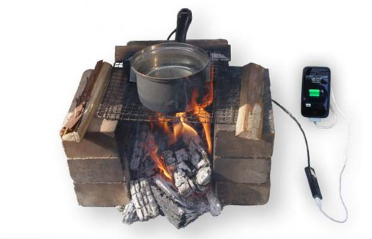 Outdoorsy Japanese Cooking Pot Charges Phones Over a Campfire