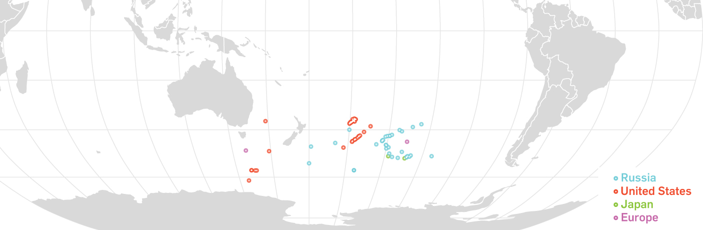 map of spacecraft graves