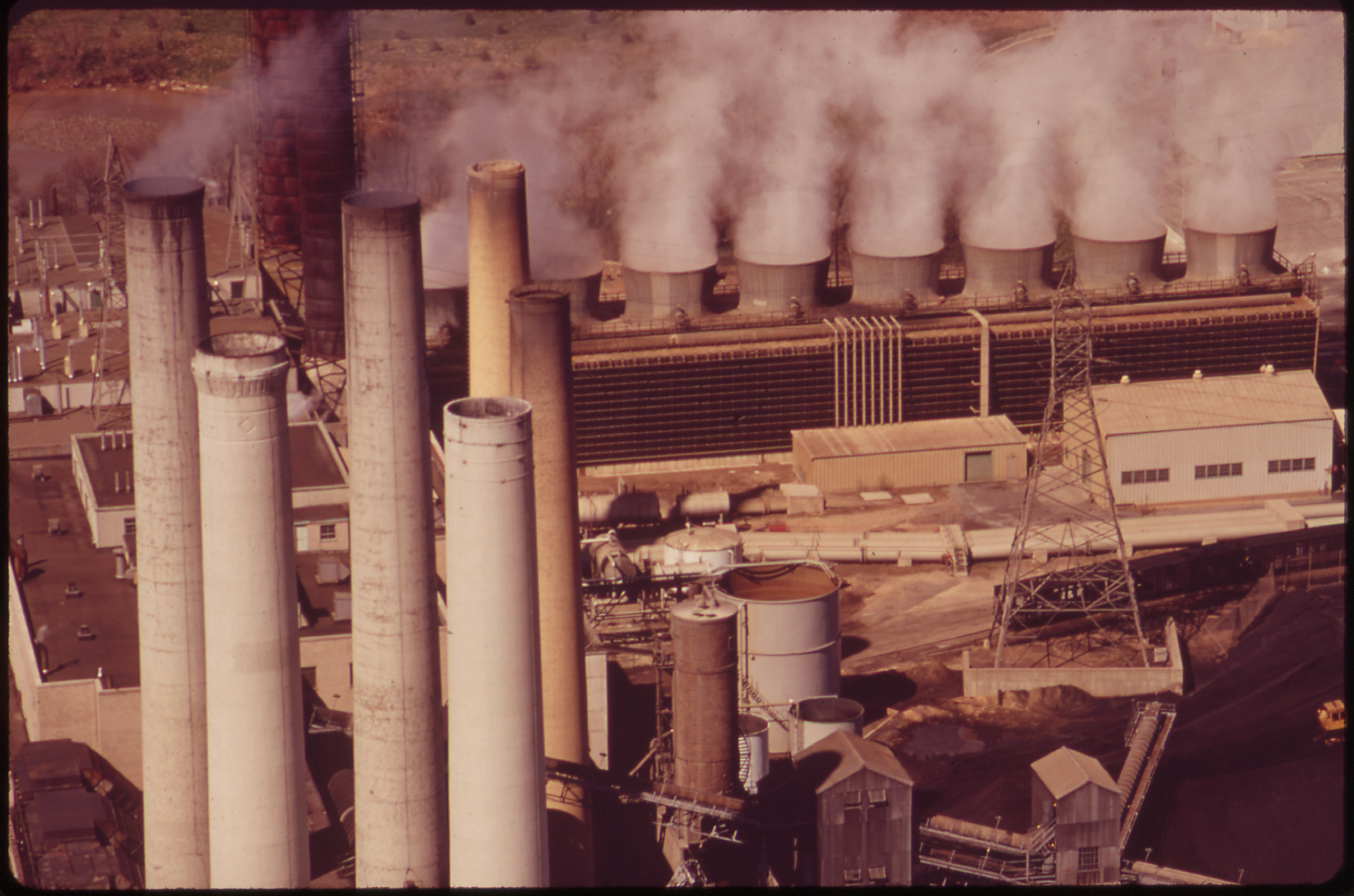 power plant billowing smoke