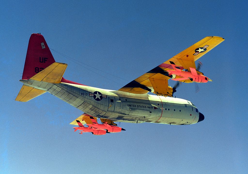 Lockheed DC-130A Hercules Plane Carries Firebee Drones