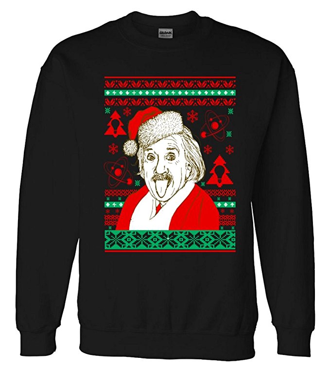 Albert Einstein ugly Christmas sweater