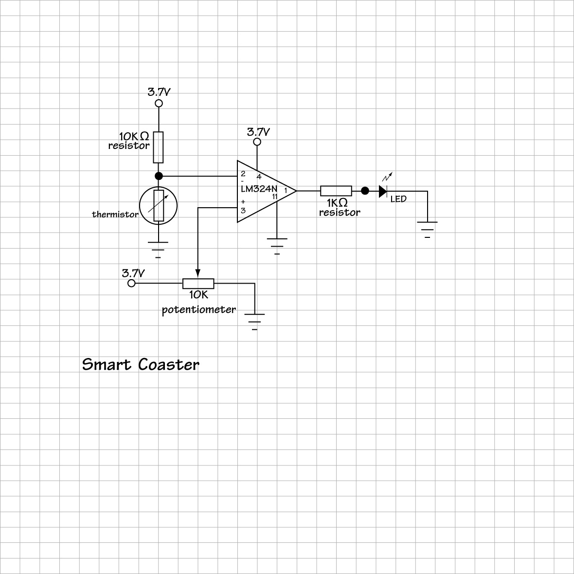 Smart coaster schematic.
