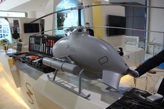 Sky Saker H300 NORINCO China helicopter drone on an exhibition in Dubai