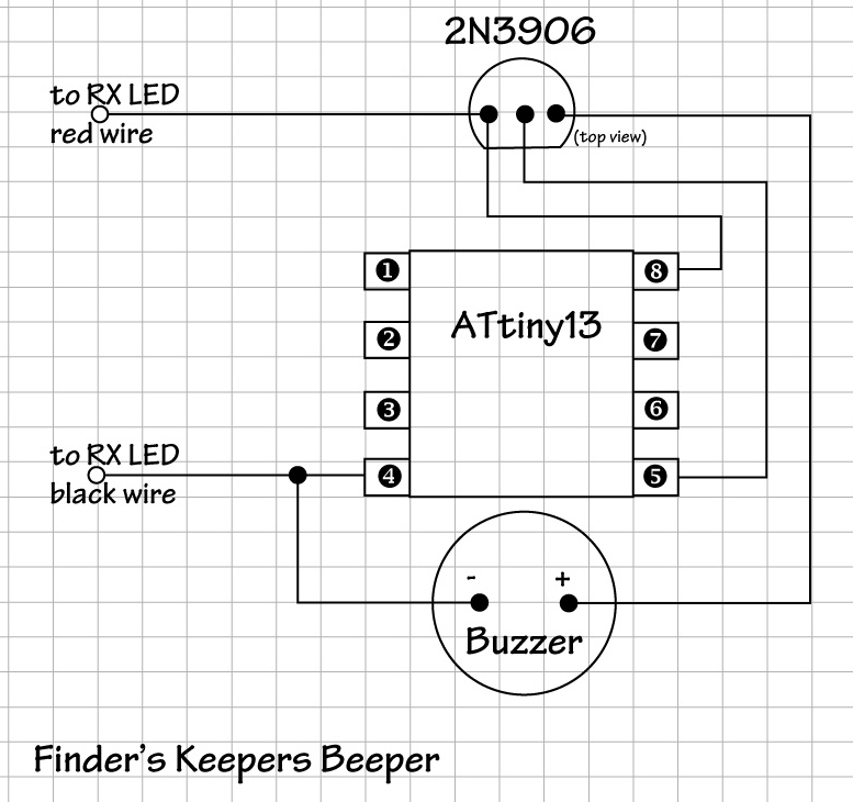 A schematic for a remote finder device.