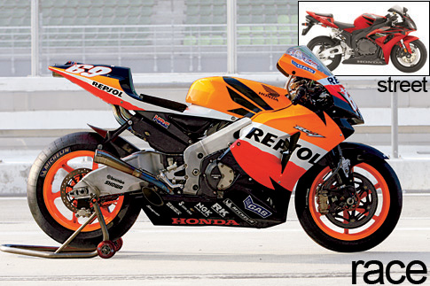 American Honda competition racer and street bike