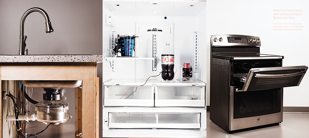 FirstBuild's TouchFlo Disposer; Chillhub, a USB/Wi-Fi-connected fridge