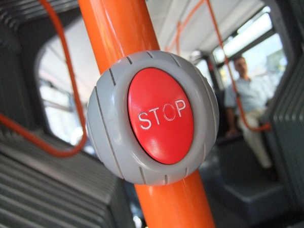 A big red stop button.