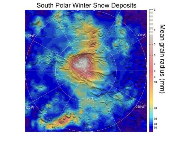 Today on Mars: It’s Snowing Dry Ice At The Martian South Pole