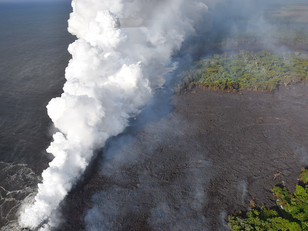 new land formed by lava