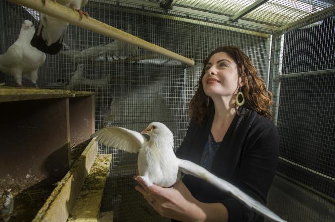 biologist with bird