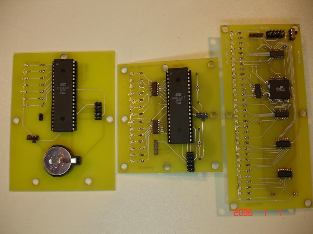 Some persistence-of-vision circuit boards printed by BarebonesPCB.