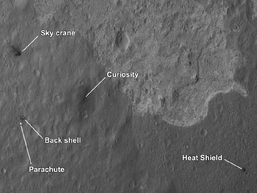 NASA Satellite Photo Shows Aftermath of Mars Rover Curiosity’s Landing