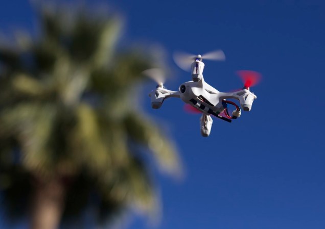 Quadcopter drone in flight