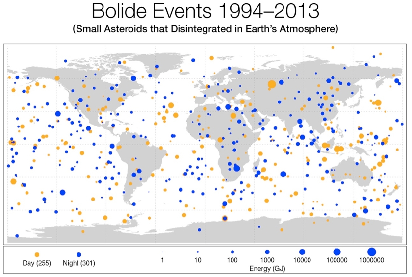 map of world with yellow and blue dots on it.