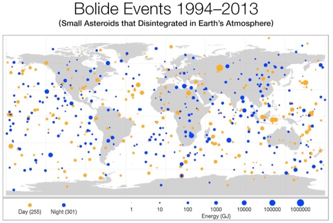 map of world with yellow and blue dots on it.