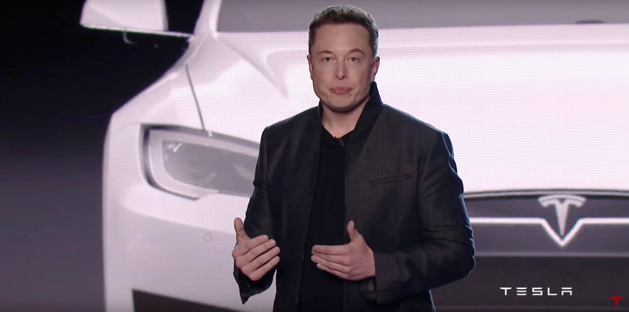 Elon Musk at the Tesla Model 3 unveiling event