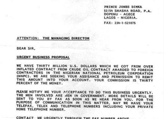 Those Nigerian Scam Emails Spin an Outrageous Yarn for a Reason