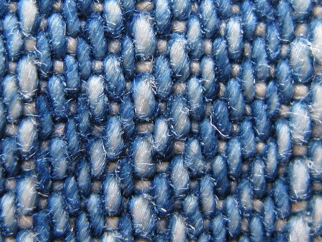 some denim fibers.