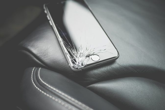 a cracked phone screen