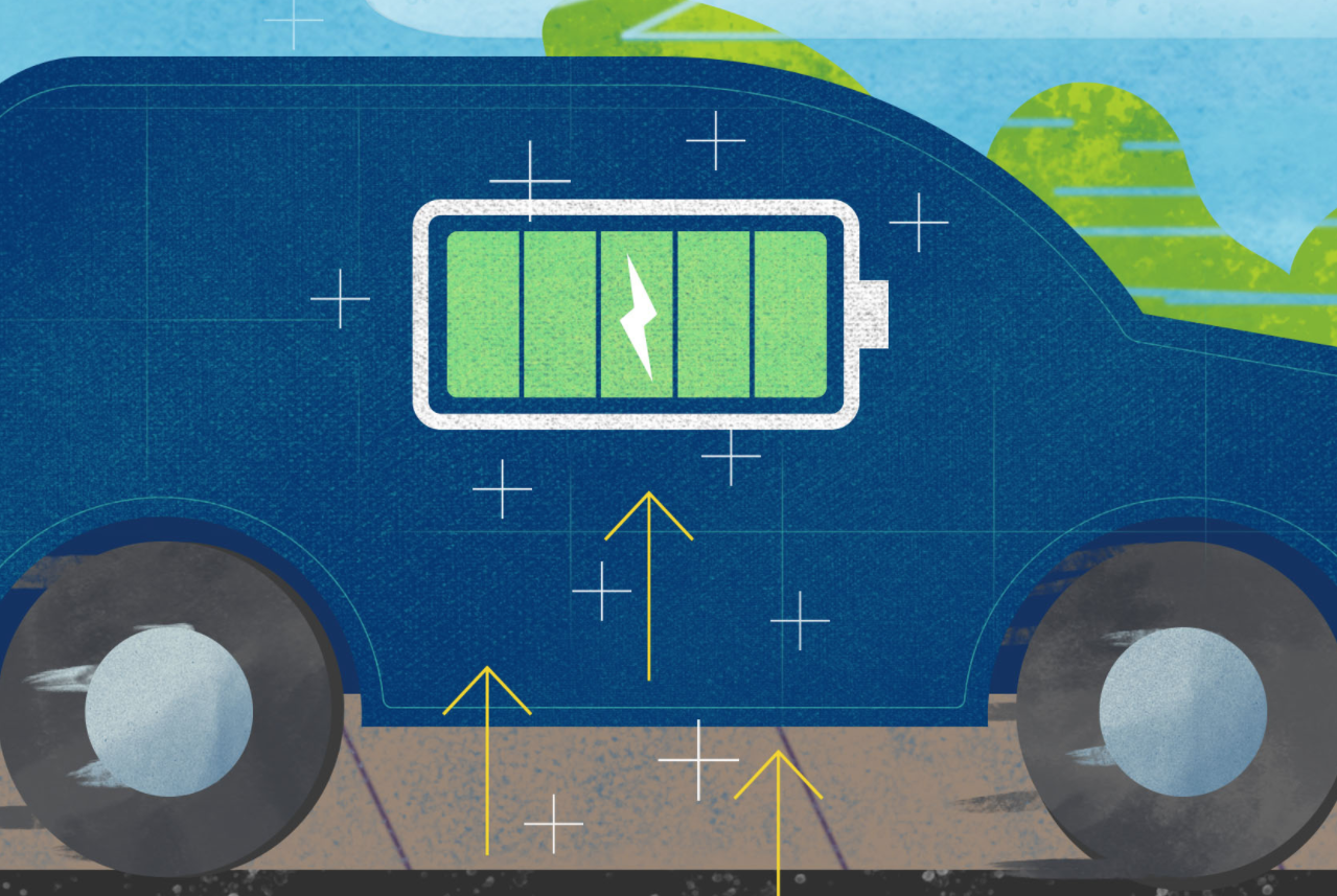 an illustration of an electric car