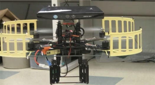 Kinect Steers Quadrocopter Drone to Search and Destroy