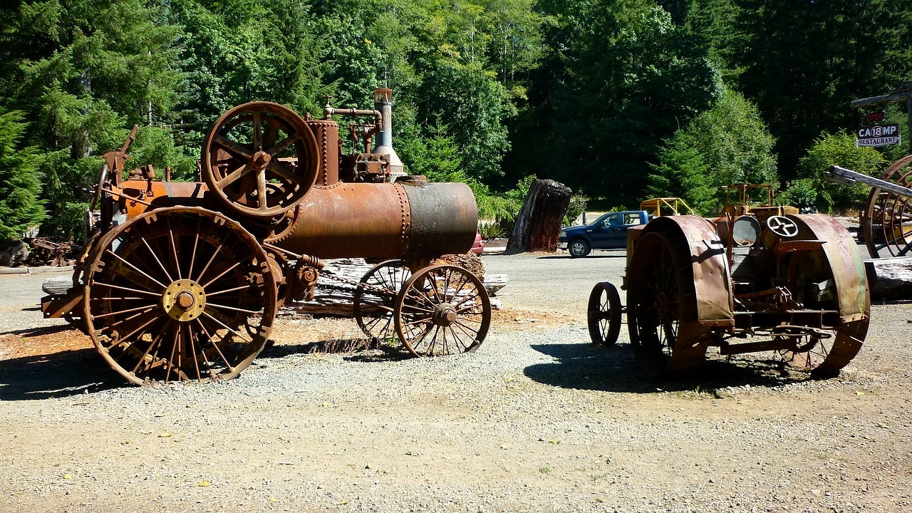 Vintage, industrial farm equipment