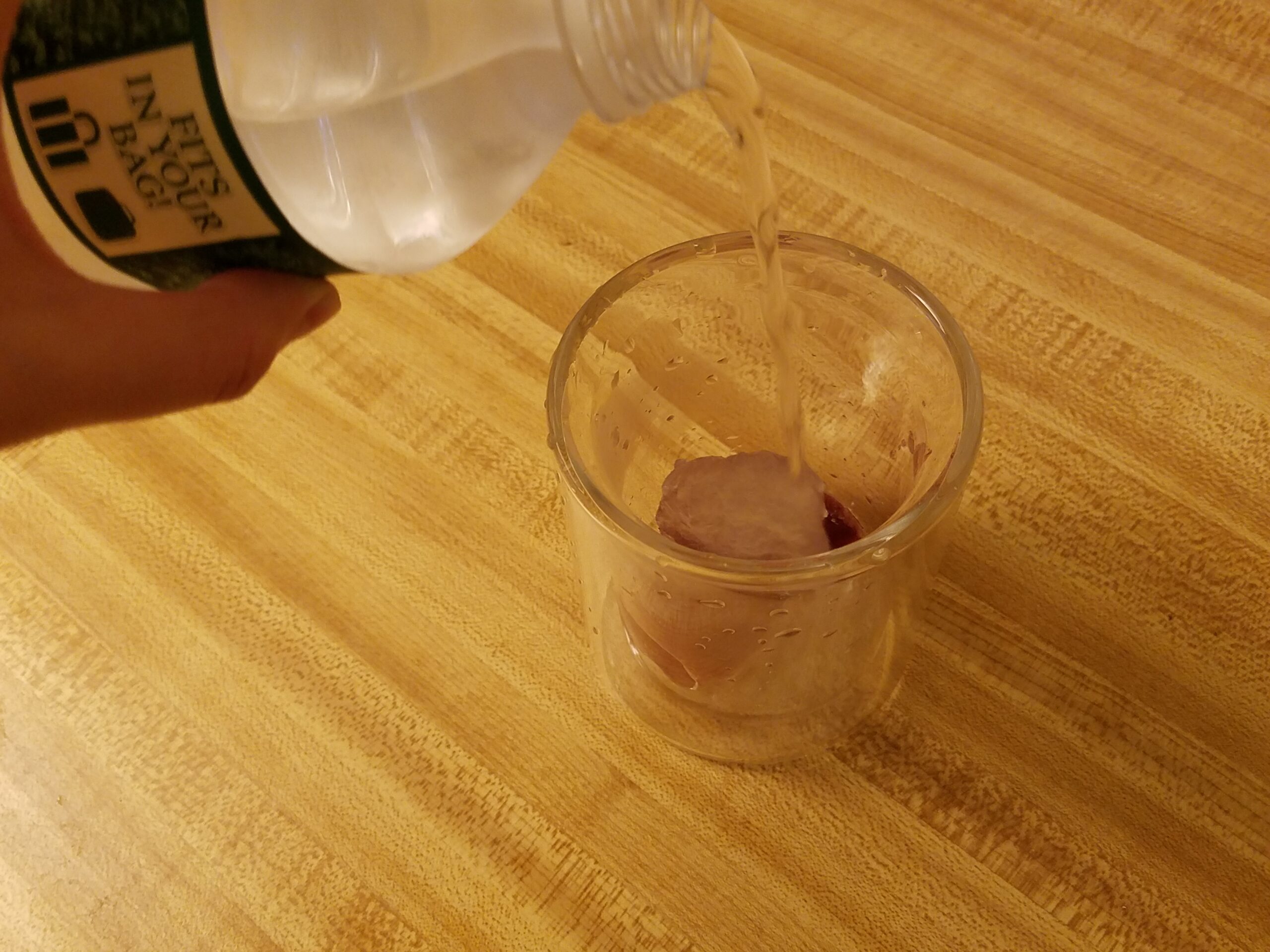 Supercooled water popsicle