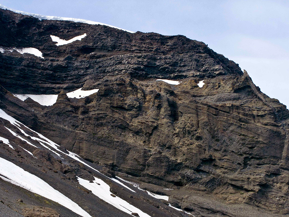 layers of lava-formed land