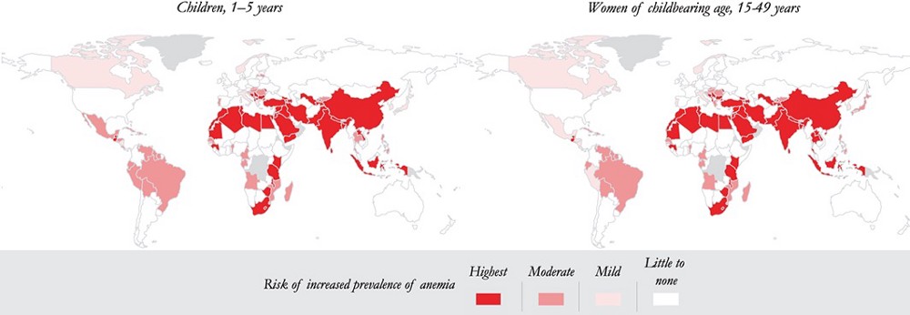 Risk of health burden from iron deficiency due to dietary changes for crops grown under high CO2 conditions