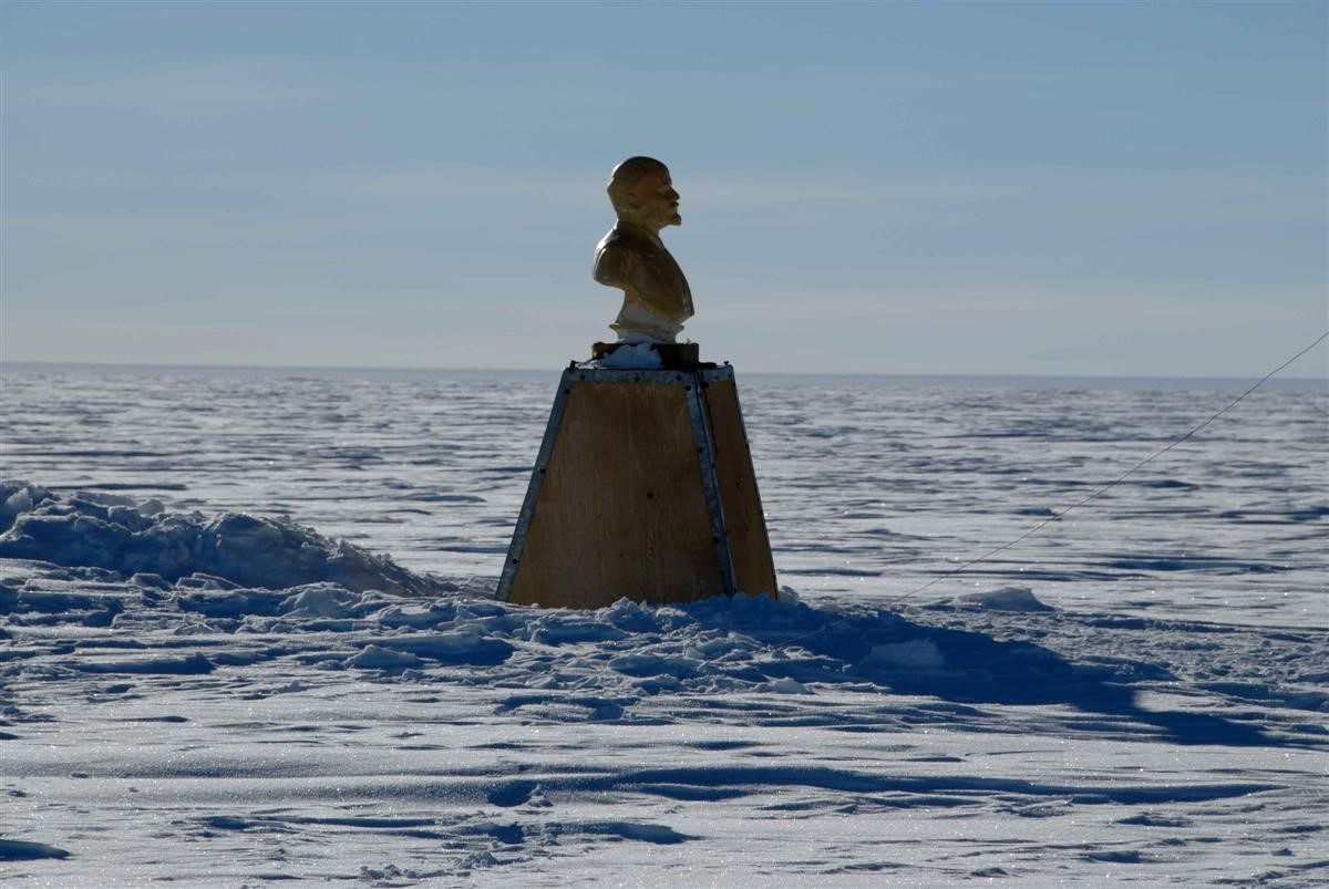 statue of Lenin at the pole of inaccessibility