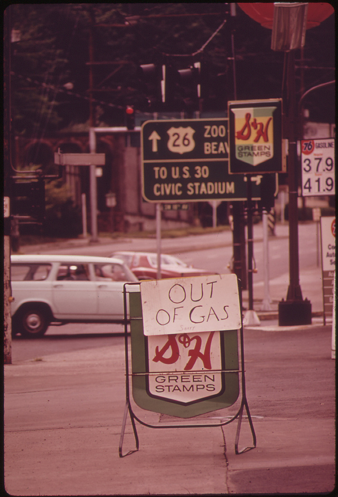 out of gas sign