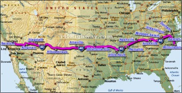 map of I-40