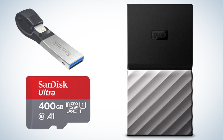  SanDisk, WD, and G-Technology storage devices