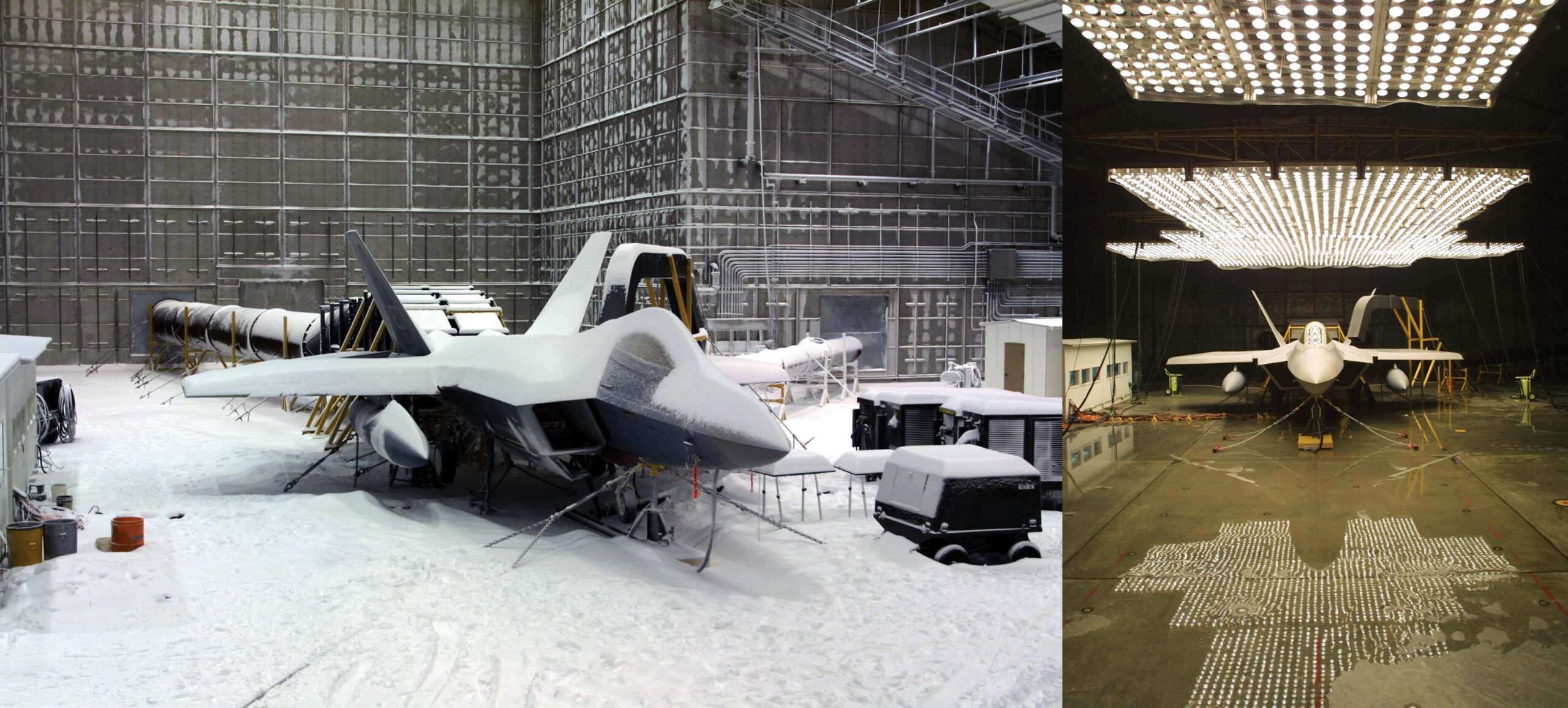 f 22 raptor fighter jets under extreme conditions at a climate lab