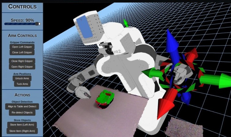 One of the browser interfaces for the RobotsFor.me remote robotics lab