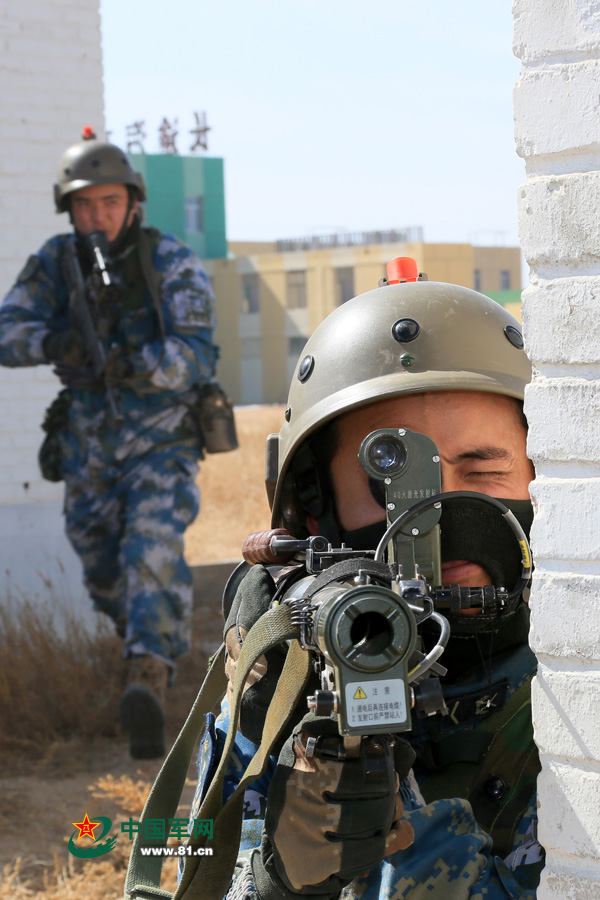 Solider shooting on a target