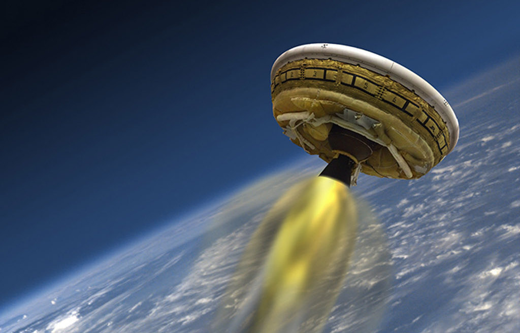 Inflatable heat shield in Earth's orbit