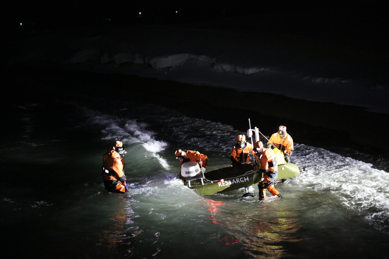 a robotic vessel in the ocean