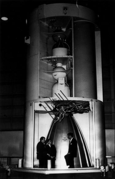 A mockup of the Apollo service module
