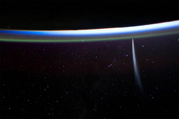 Comet Lovejoy, as Seen from the International Space Station