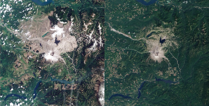 Mount St. Helens In 1984 And Today