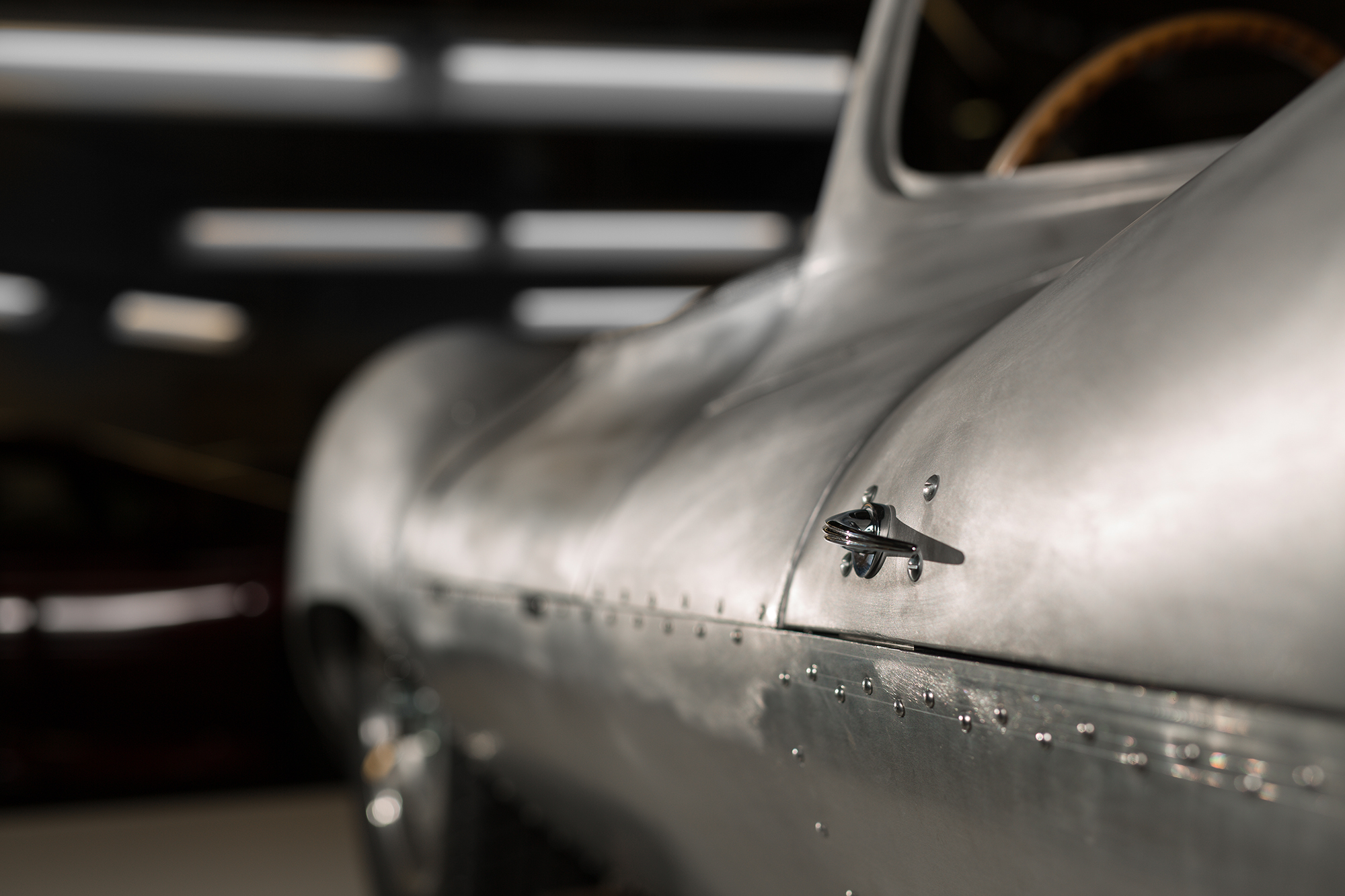 The metal paneling of Jaguar's recreated XKSS