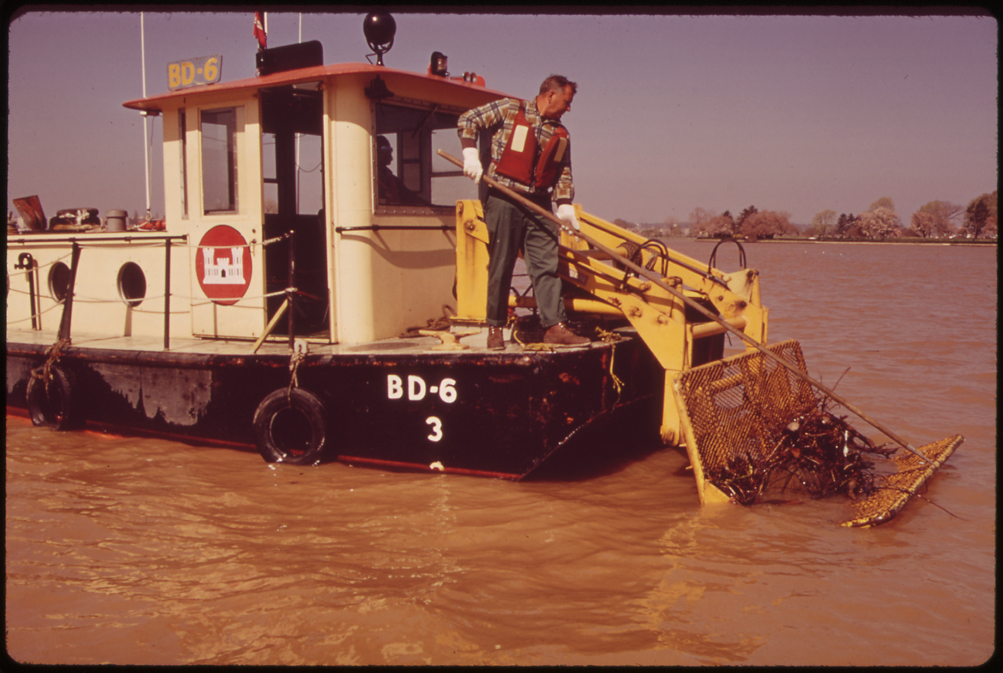 filtering trash out of the river