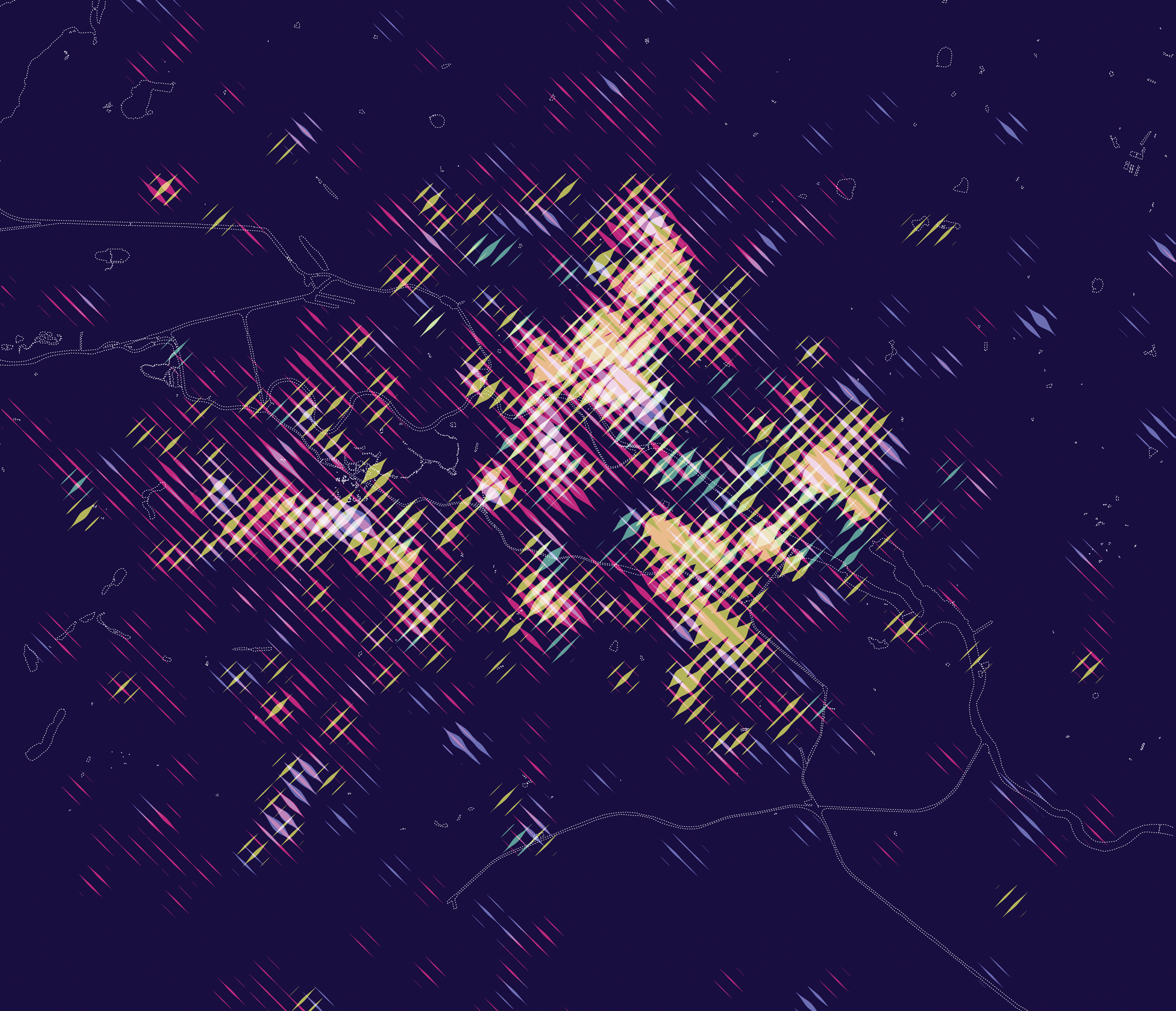 heat map of city activity in Berlin