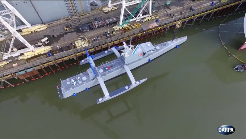 Watch DARPA’s Robot Sub-Hunter Take To The Sea