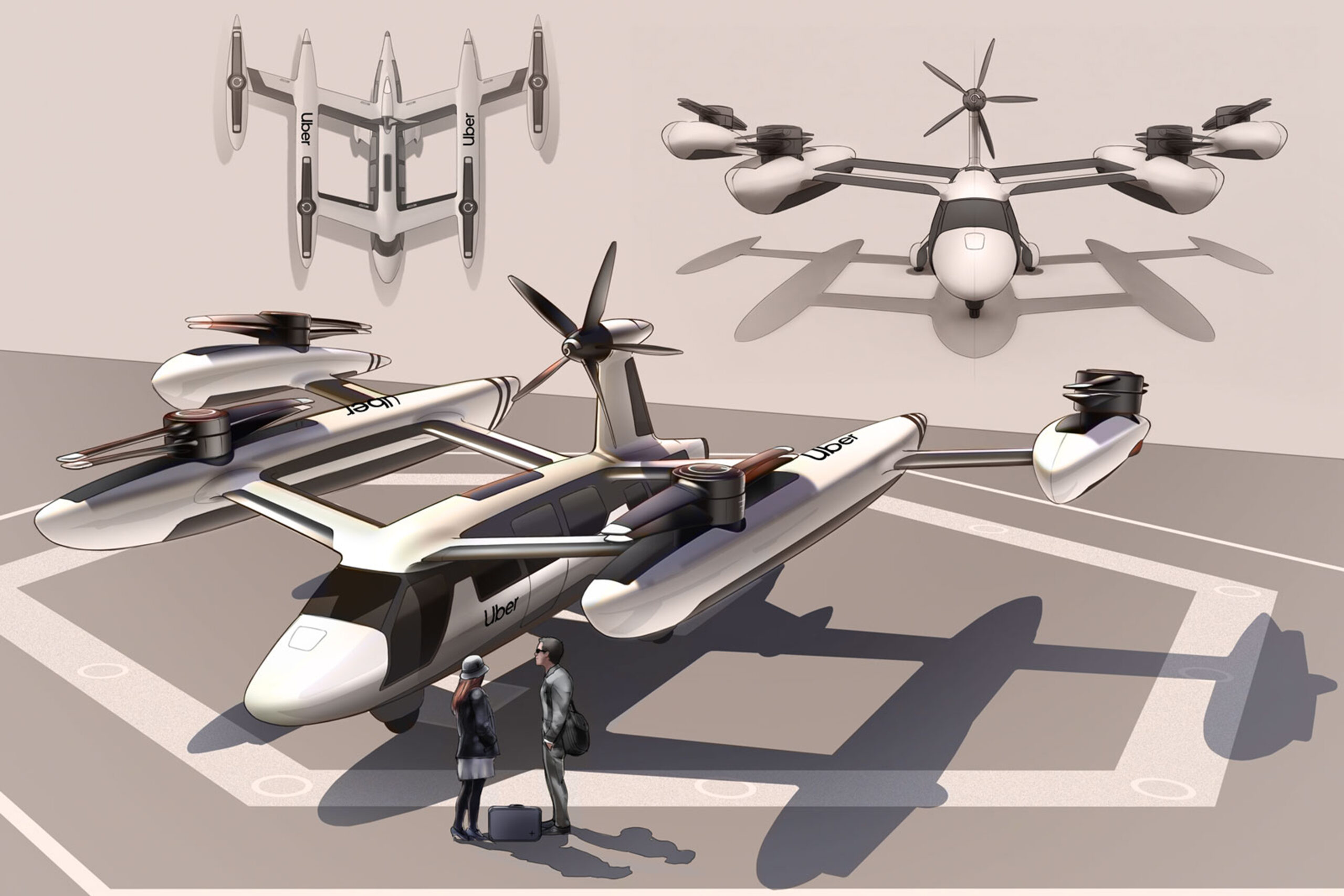 Uber flying car VTOL taxi electric environment