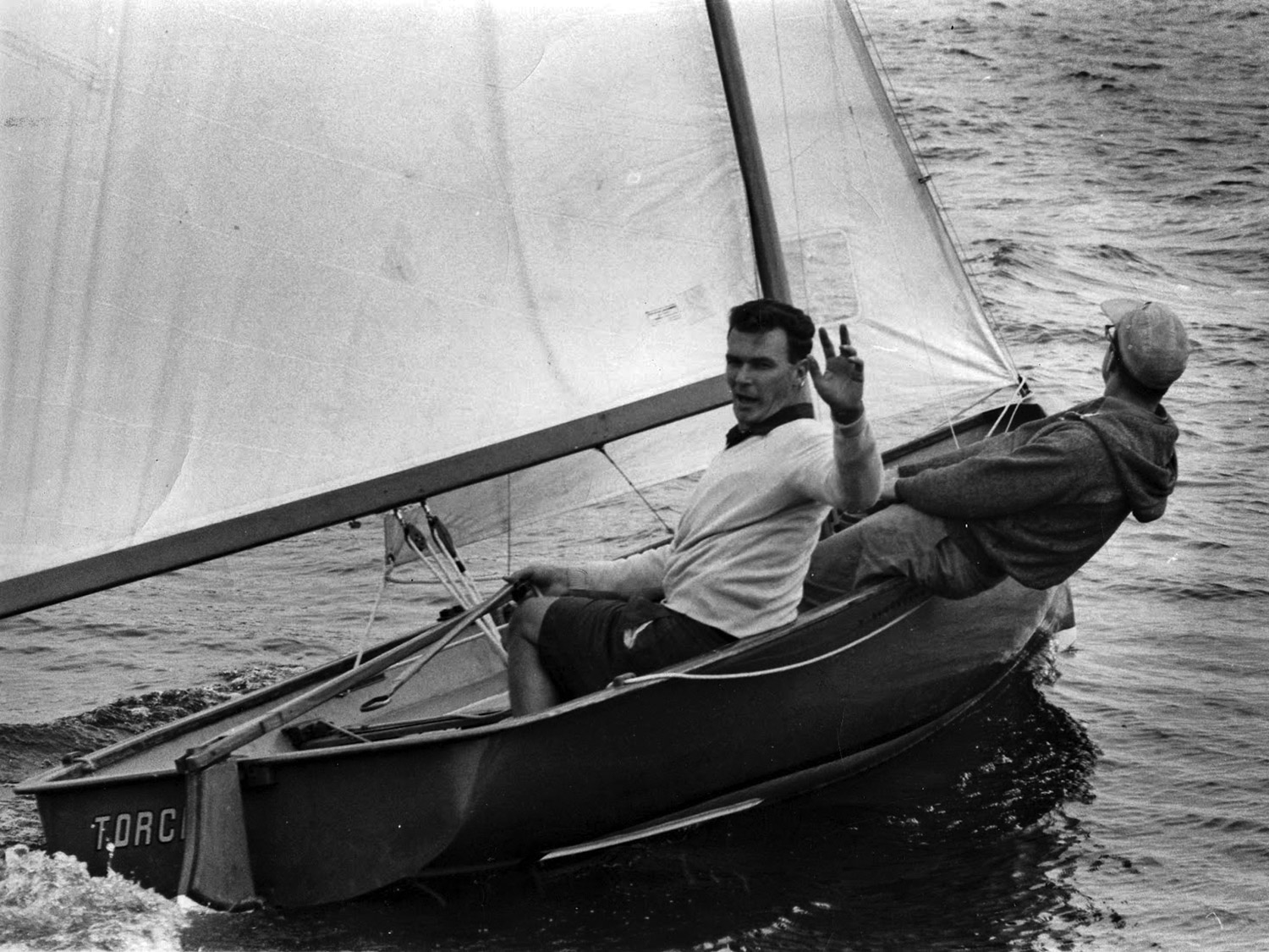 Kirby on the MK.1 International 14 dinghy