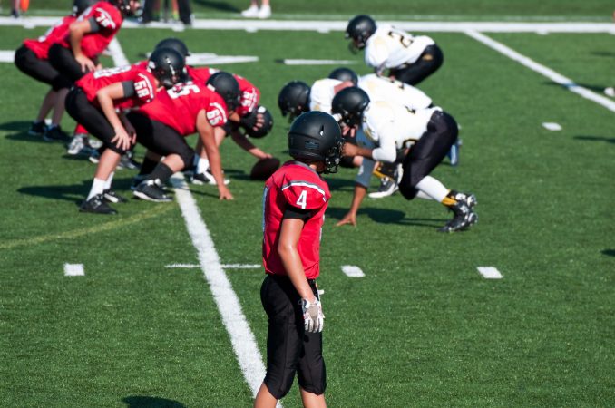 Football on turf is hard on the knees