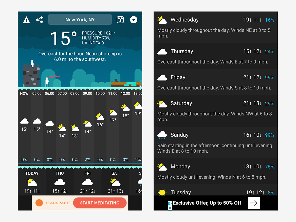 Carrot Weather's entertaining interface, which makes it a good weather app, even if it's not the best weather app.