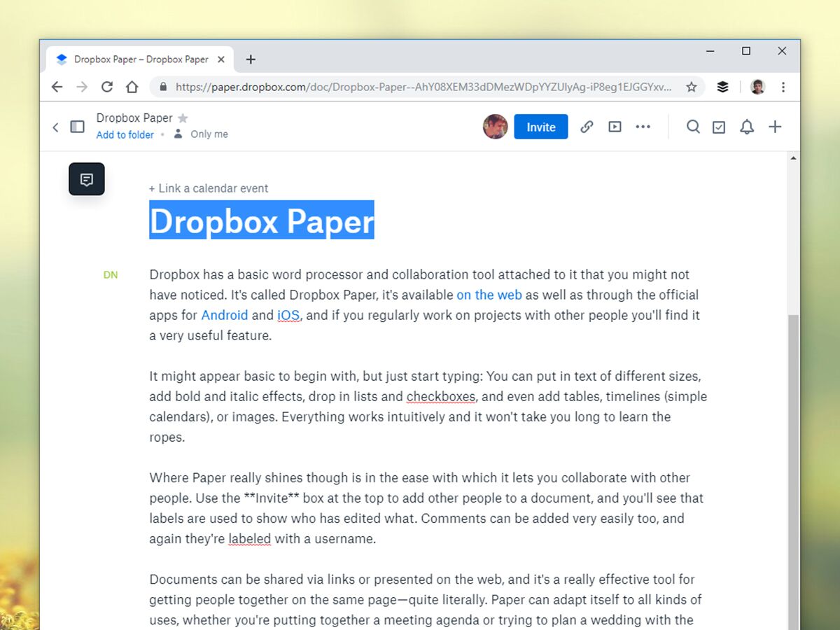 Dropbox Paper